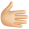Rightwards Hand- Medium-Light Skin Tone emoji on Facebook